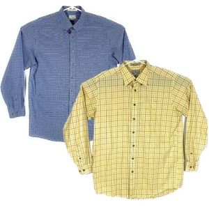 Lot of 2 LL Bean Mens Sz L Tall Button Down Shirts